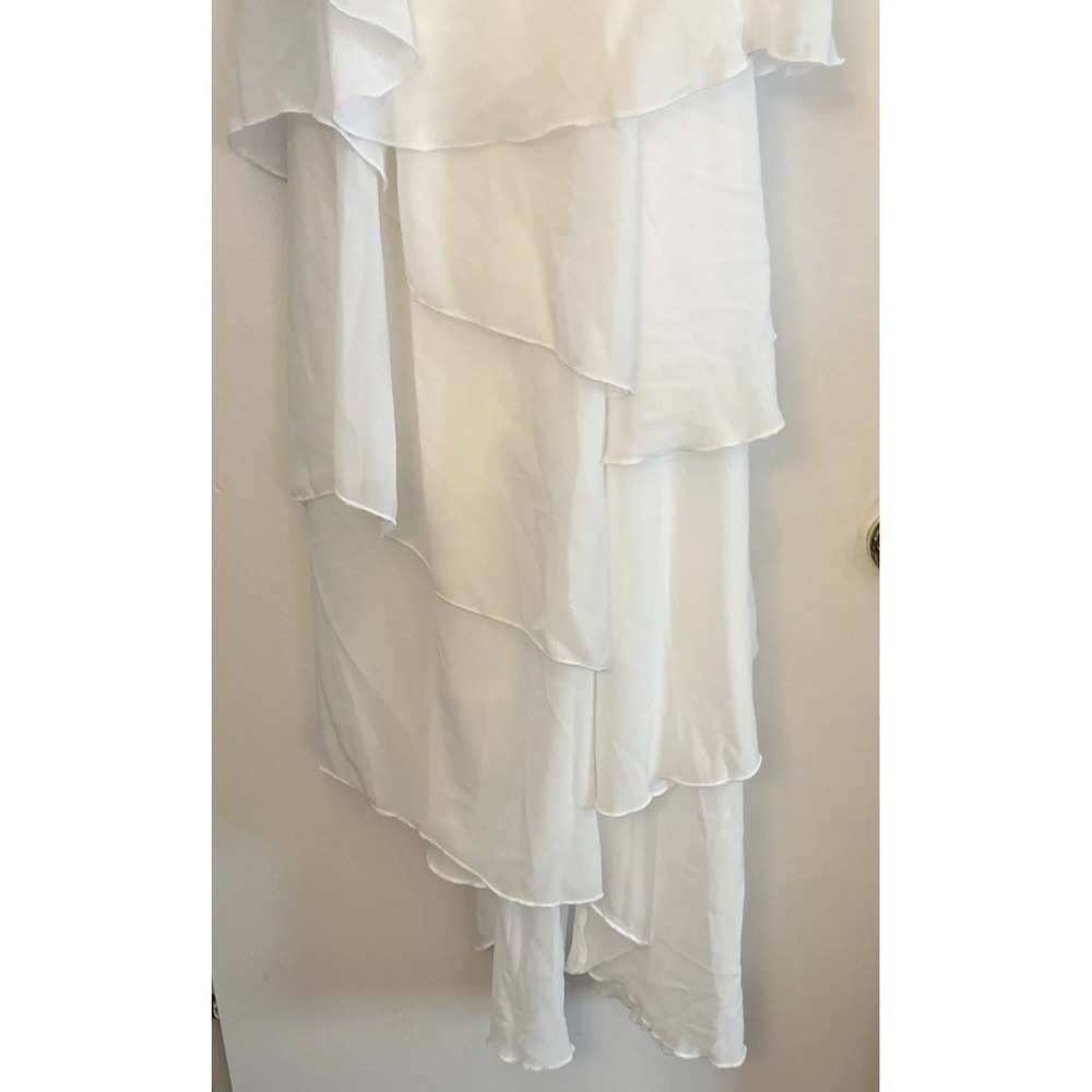 White Layered Ruffle Dress Size Large - Picture 3 of 9